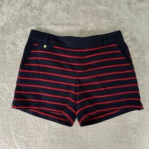 Tommy Hilfiger Nautical Sailor Striped Blue/red Womens Textured Shorts Waist 32"